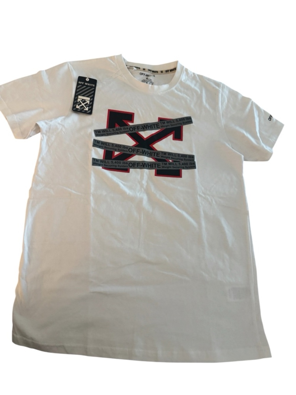 Off-White Short Sleeve T, LogoGraphics Size M, NWTs